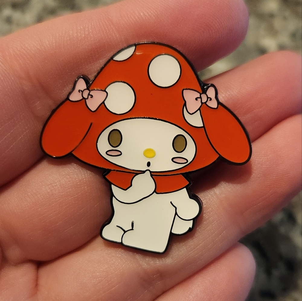 (5 For $30) Official Licensed Sanrio Loungefly My Melody Mushroom Enamel Pin